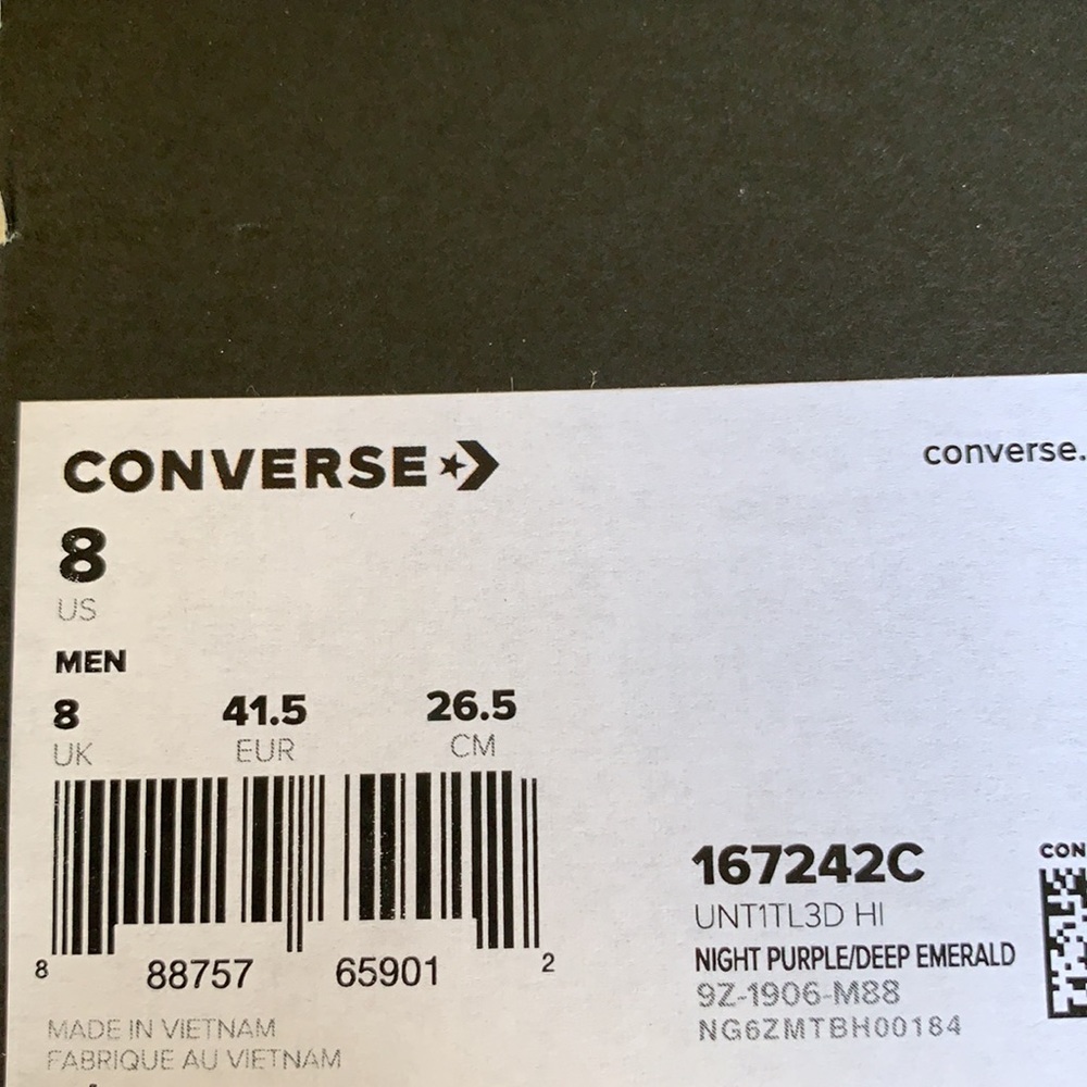 CONVERSE UNTITL3D HI Night Purple/Deep Emerald WMN - Picture 16 of 16